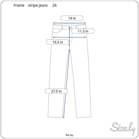 Frame Le Jane Crop Railroad Stripe High Waist Straight Leg Jeans Size 26 NWT - Picture 10 of 10